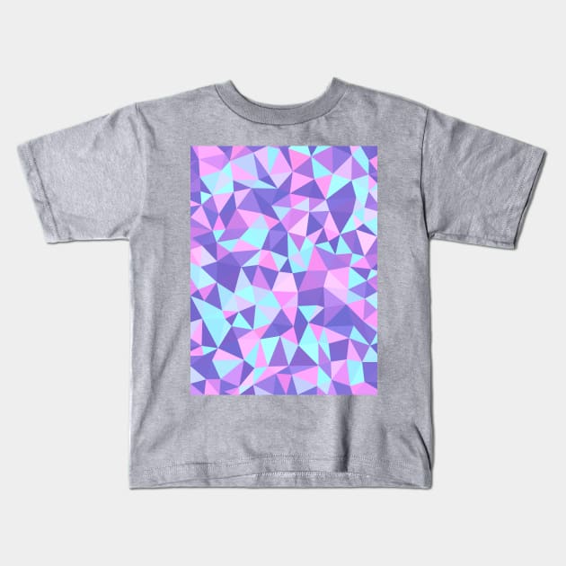 Purple, Pink, Aqua Multicolored Geometric Pattern Kids T-Shirt by love-fi